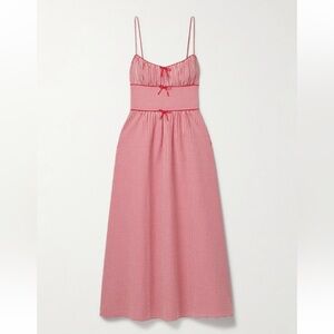 Doen Belline Red Gingham Bow-Detailed Dress NWT